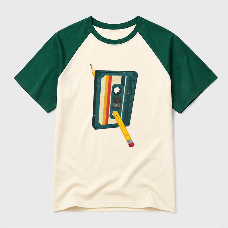 Retro Cassette Geek Retro Raglan T-Shirt