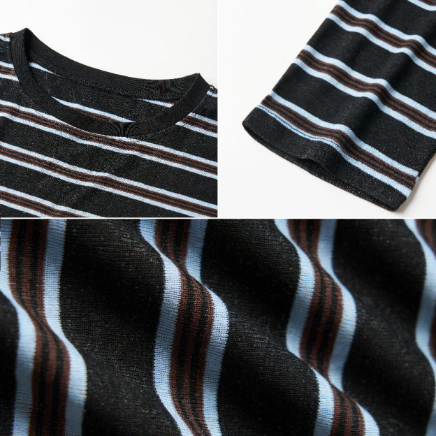Triangull Lycra Striped Embroidered Long-Sleeve Shirts