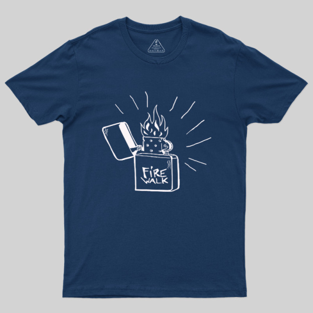 Black White Flame Fuel Lighter Geek T-Shirt