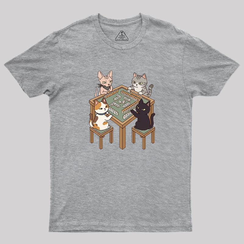 Cat Mahjong Geek T-Shirt
