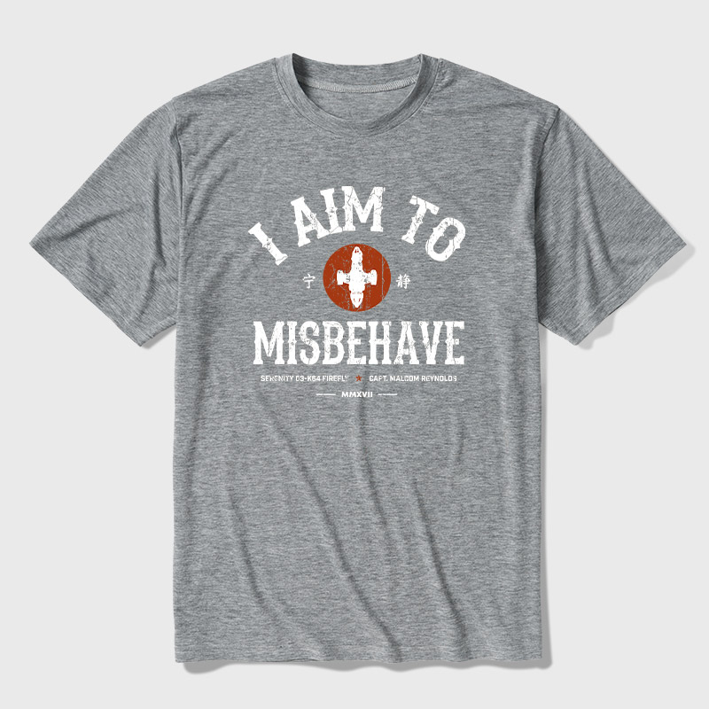 I Aim to Misbehave Firefly Ultra Soft Heather Tee