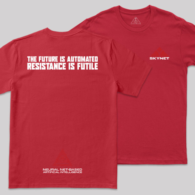 Skynet Front And Back Printing Geek T-Shirt