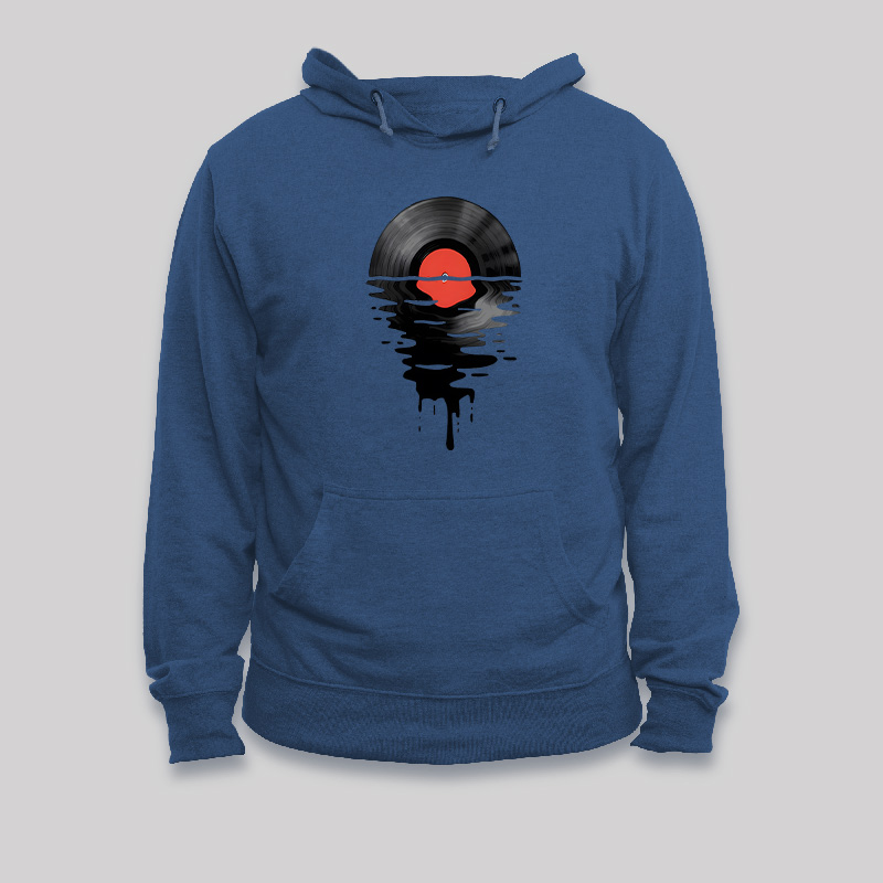 Vinyl LP Music Record Sunset Geek Hoodie