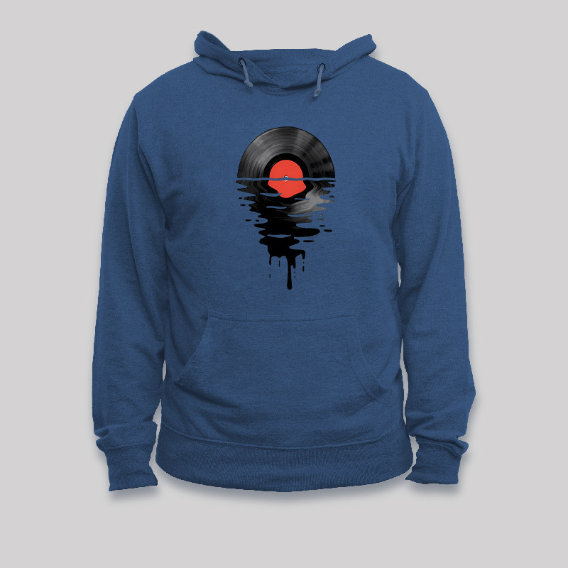 Vinyl LP Music Record Sunset Geek Hoodie