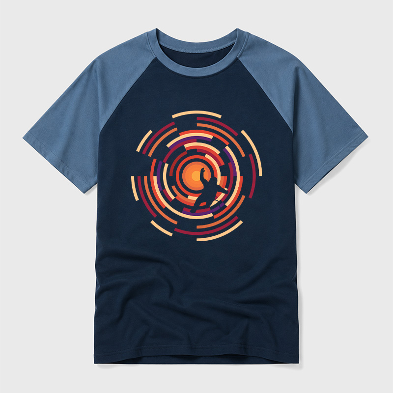Adrift In Space Geek Retro Raglan T-Shirt