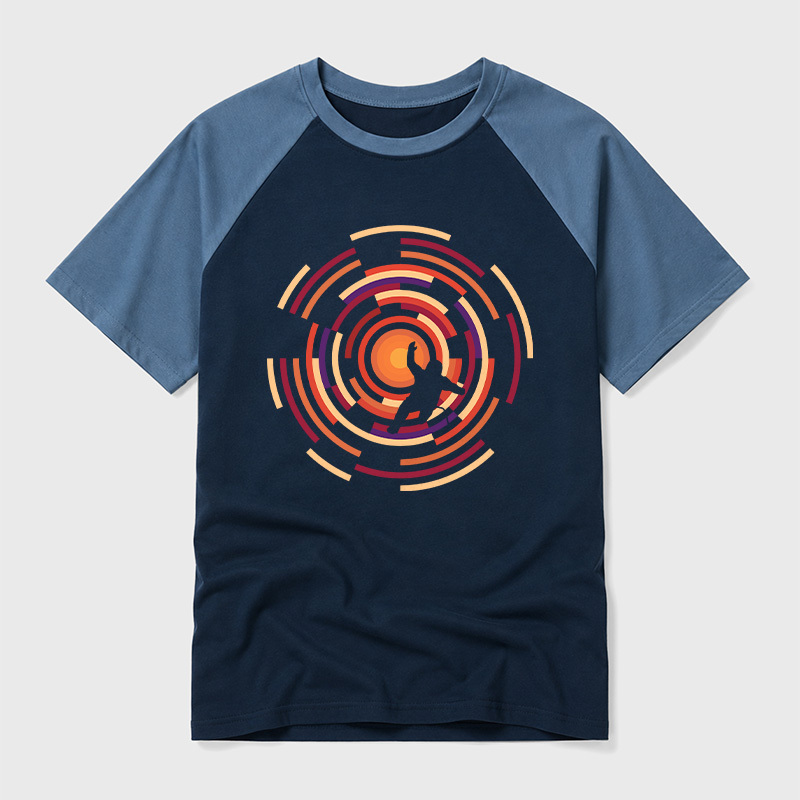Adrift In Space Geek Retro Raglan T-Shirt