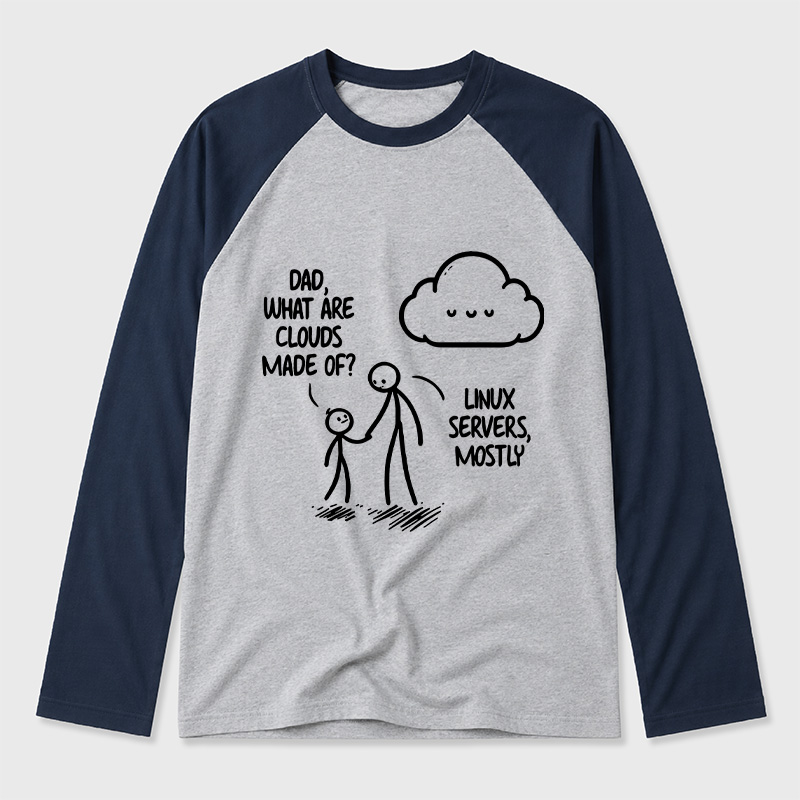 What Are Clouds Made Of Geek Retro Raglan Long-Sleeve Tee