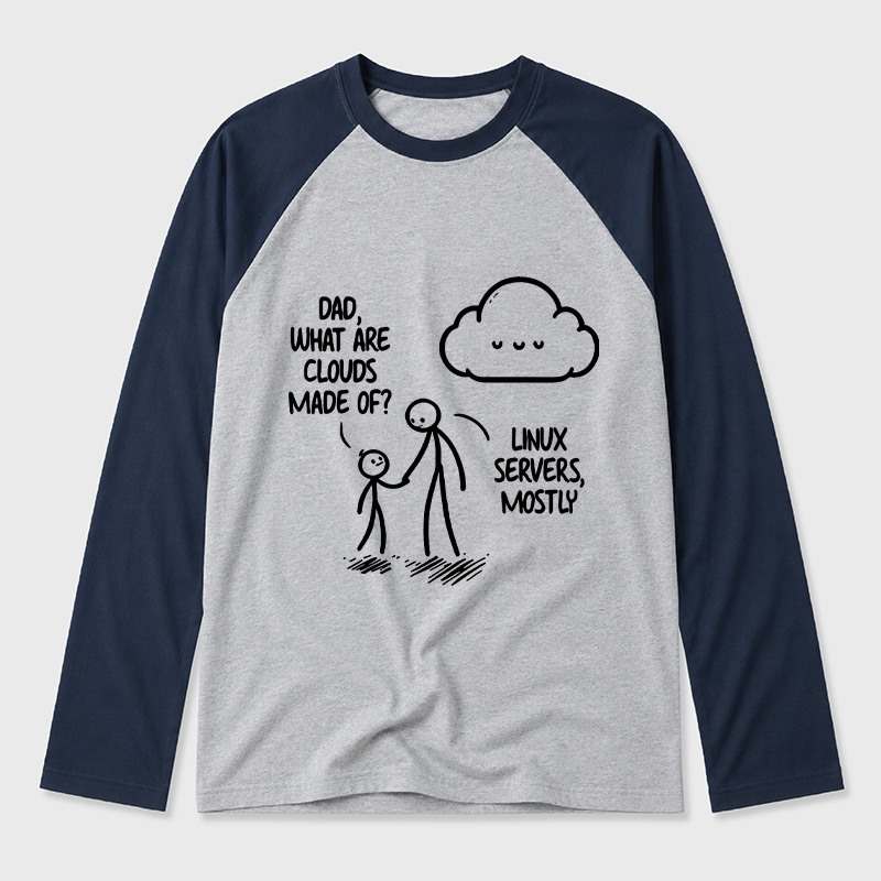 What Are Clouds Made Of Geek Retro Raglan Long-Sleeve Tee