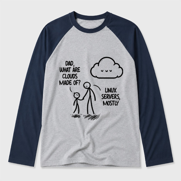 What Are Clouds Made Of Geek Retro Raglan Long-Sleeve Tee