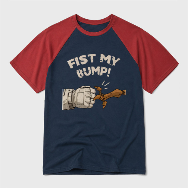 Fist My Bump Funny Geek Retro Raglan T-Shirt