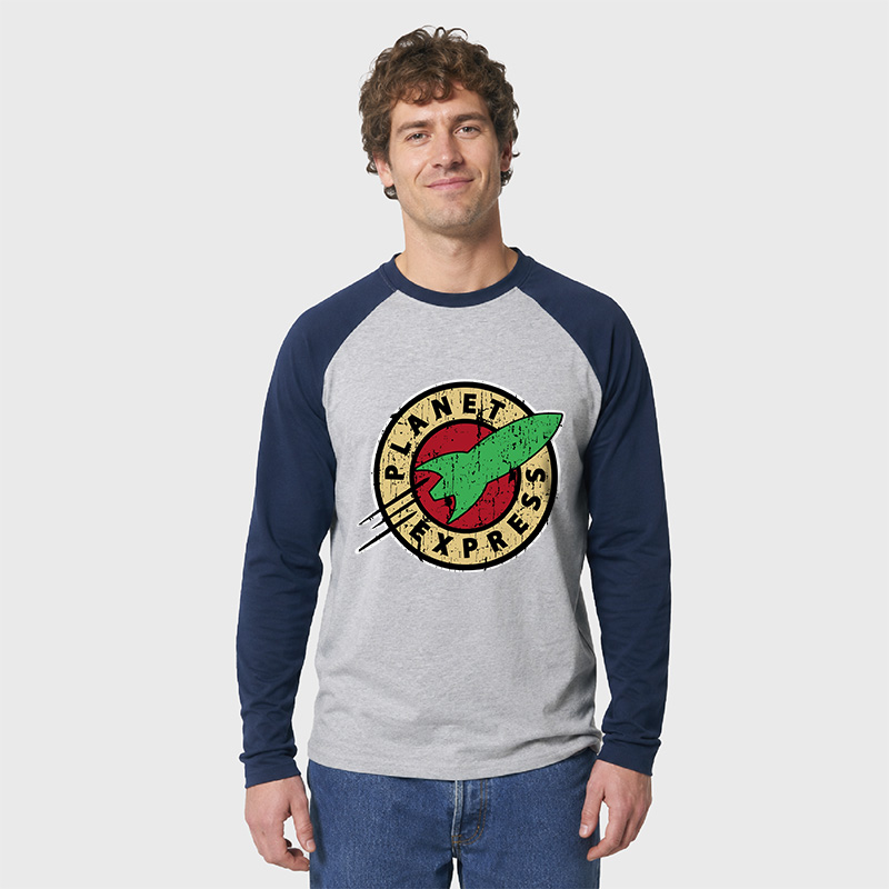 Planet Express Geek Retro Raglan Long-Sleeve Tee