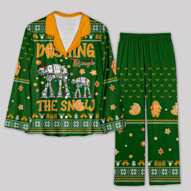 Walker Dashing Through The Snow Green Geek Pajama Sets