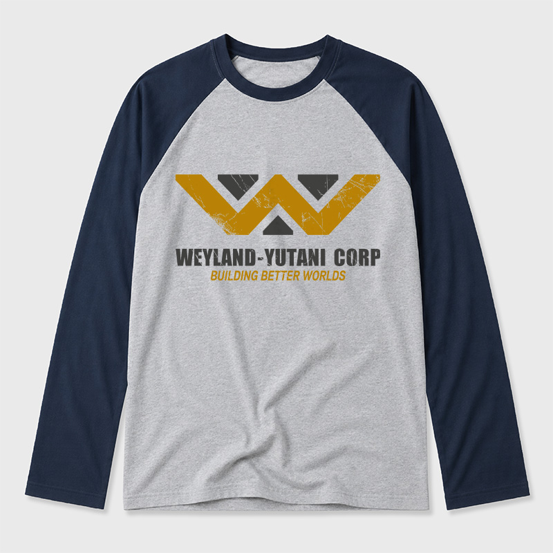 Weyland yutani Corp Geek Retro Raglan Long-Sleeve Tee