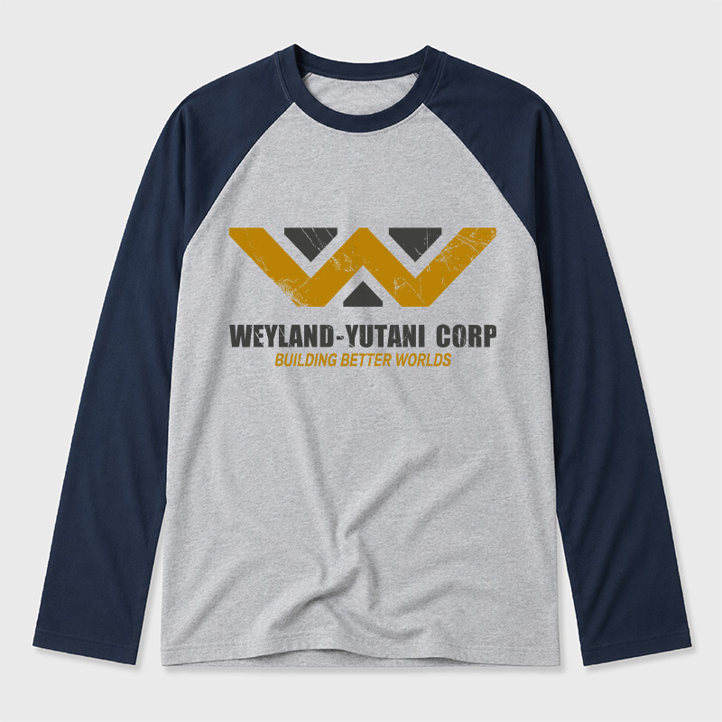 Weyland yutani Corp Geek Retro Raglan Long-Sleeve Tee