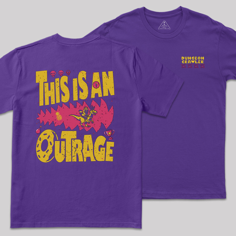 This is An Outrage Front and Back Printed Geek T-Shirt