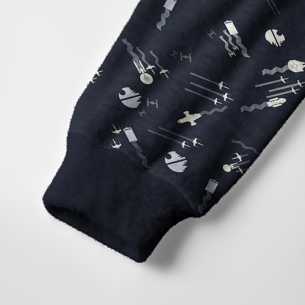 Deep Space Fleet Silhouette Seamless Geek Ugly Cardigan Sweaters