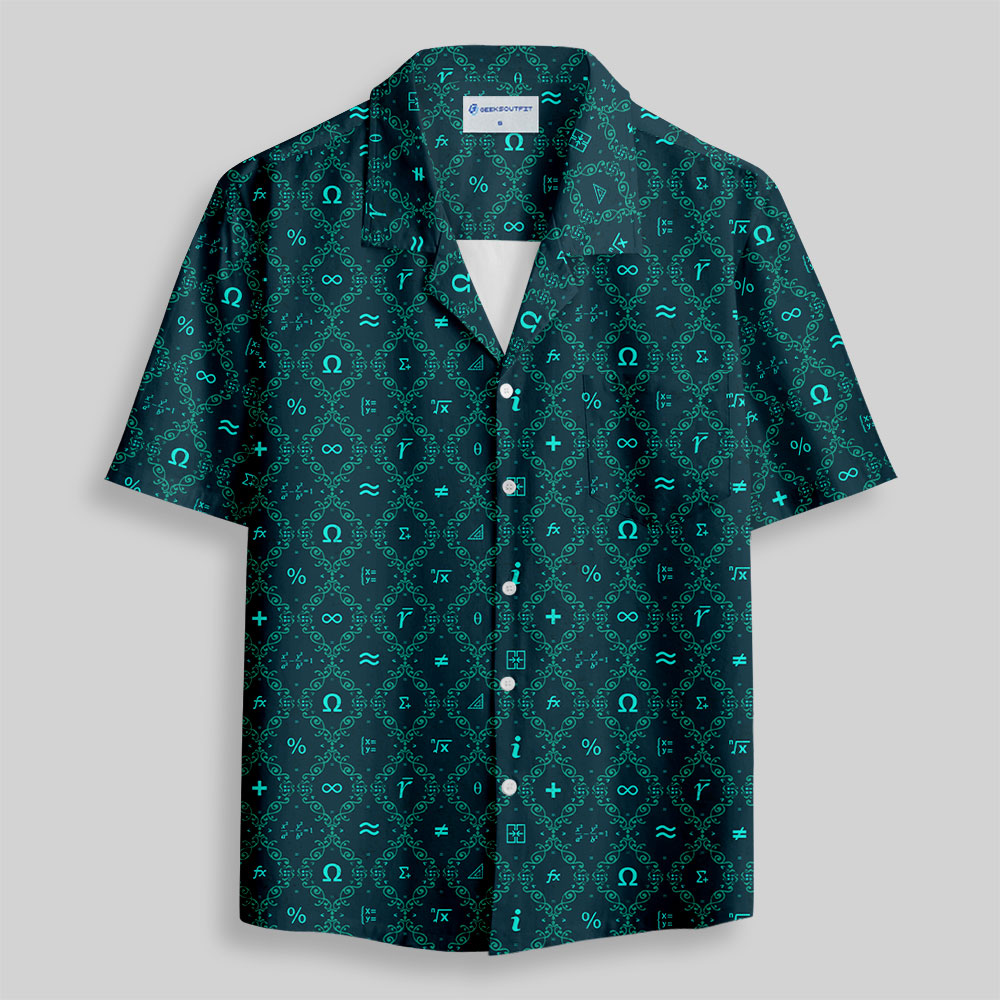 Mathematical Traditional Patterns Button Up Pocket Shirt
