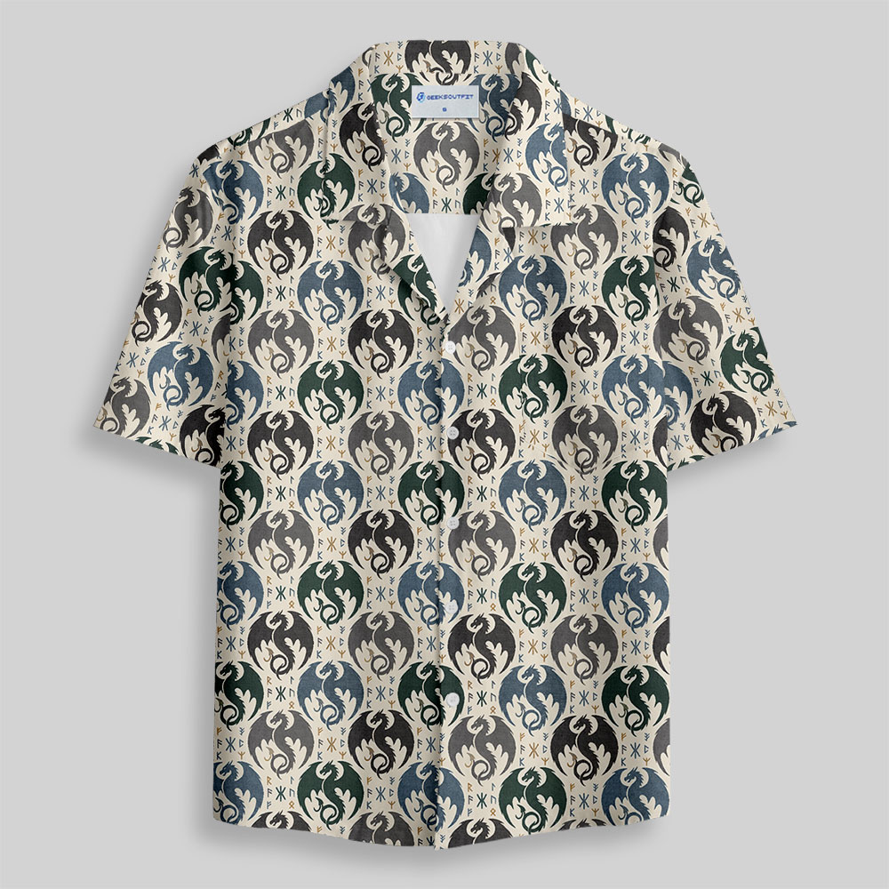 Draconic Elegance Button Up Pocket Shirt