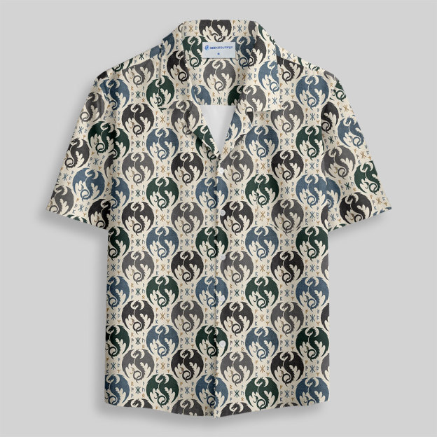 Draconic Elegance Button Up Pocket Shirt
