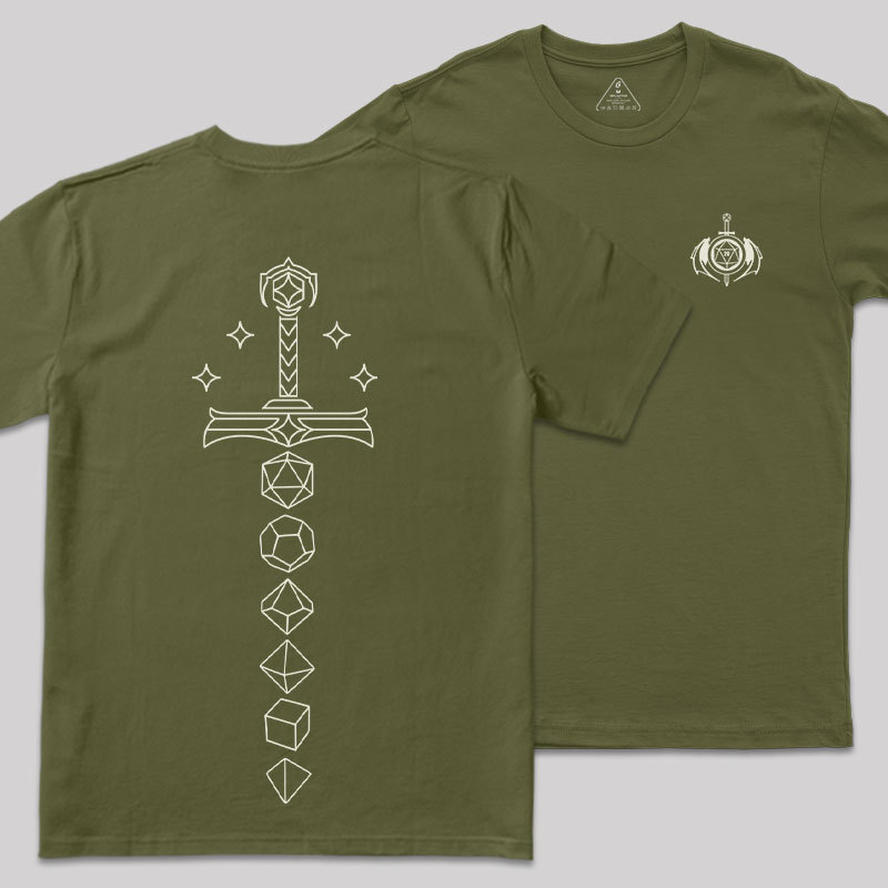 The Sword of Dice Front and Back Printing Geek T-Shirt