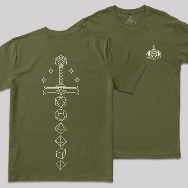 The Sword of Dice Front and Back Printing Geek T-Shirt
