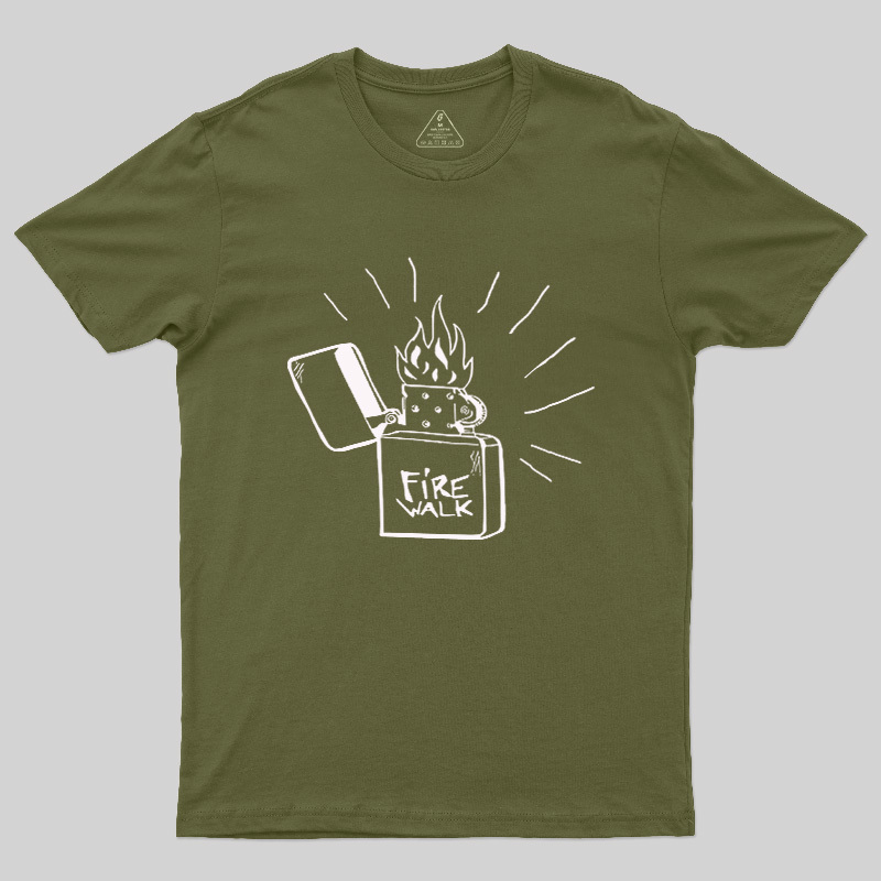 Black White Flame Fuel Lighter Geek T-Shirt