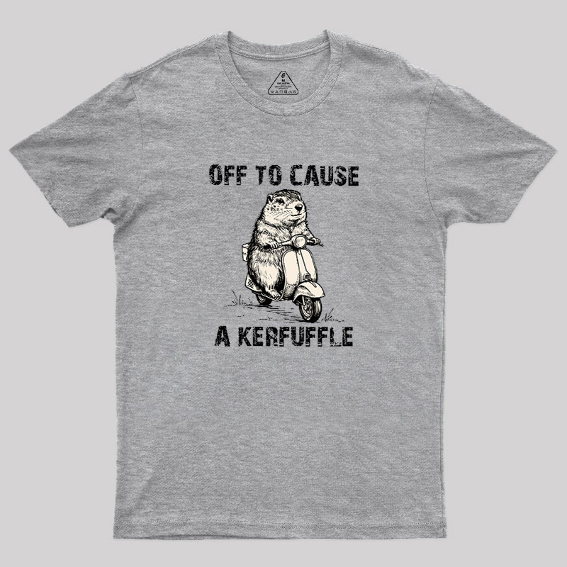 Retro Animal Scooter Mischief Graphic Geek T-Shirt