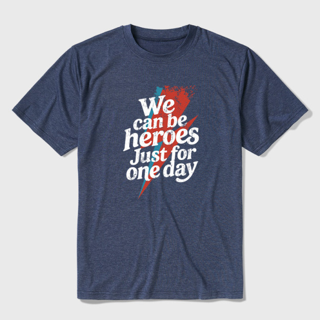 We Can Be Heroes Just For One Day Ultra Soft Heather Tee