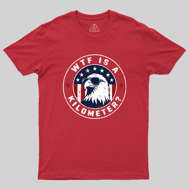American Flag Colors Kilometers Humor Geek T-Shirt