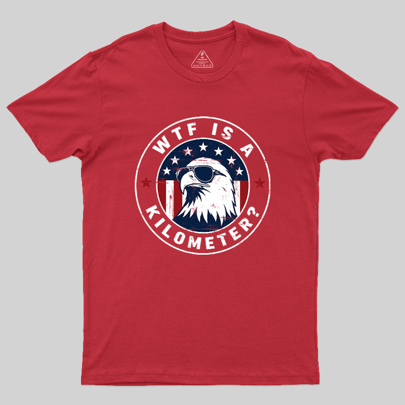 American Flag Colors Kilometers Humor Geek T-Shirt