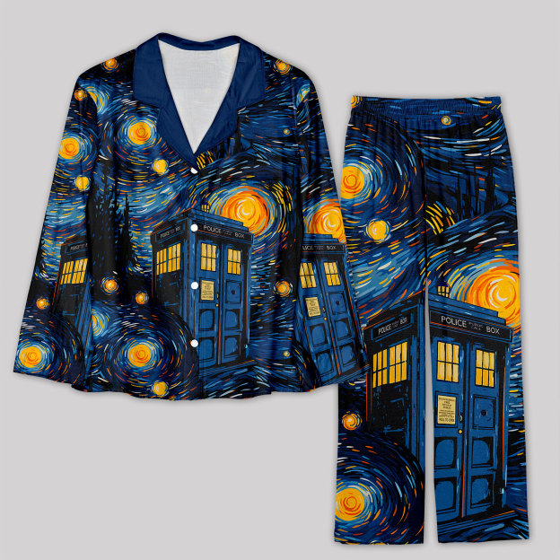 Starry Night Phone Booth Pajama Sets