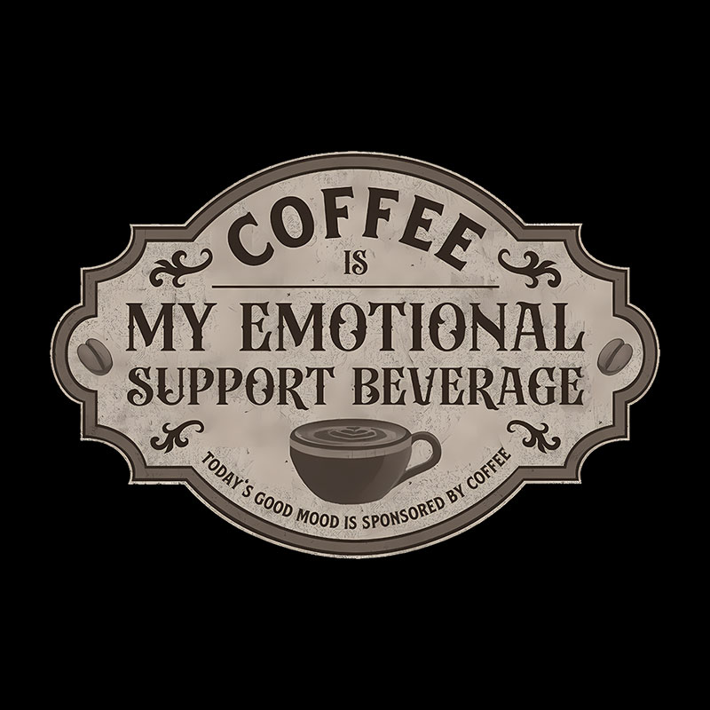 My Emotional Support Beverage Remix Geek T-Shirt