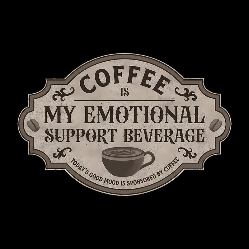 My Emotional Support Beverage Remix Geek T-Shirt