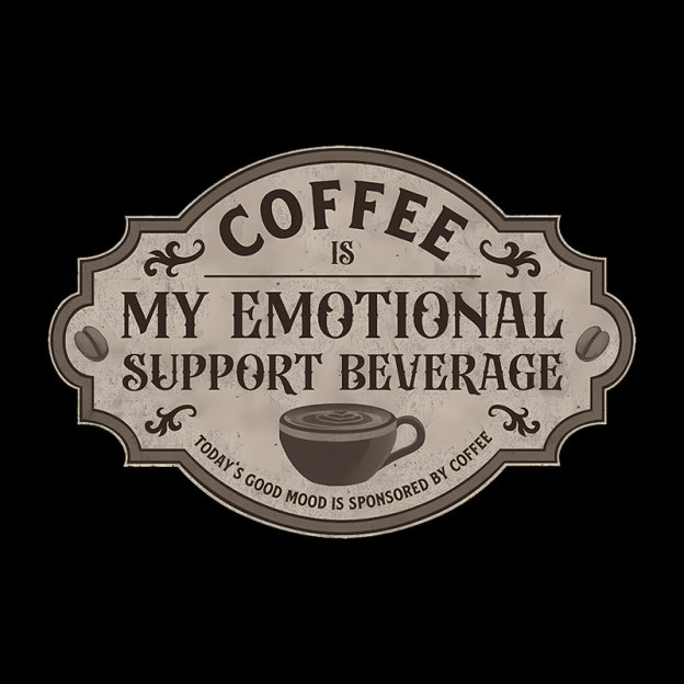 My Emotional Support Beverage Remix Geek T-Shirt