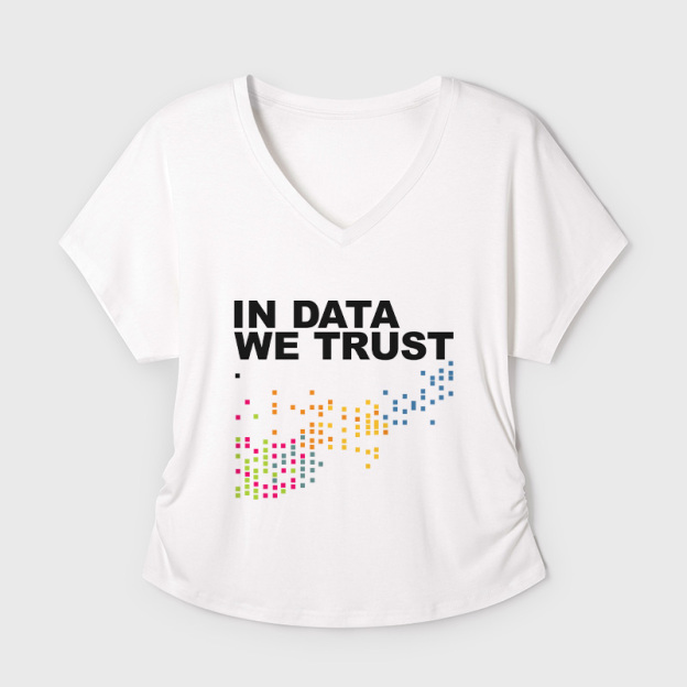 In Big Data We Trust Geek Dolman Sleeve V-Neck Shirt