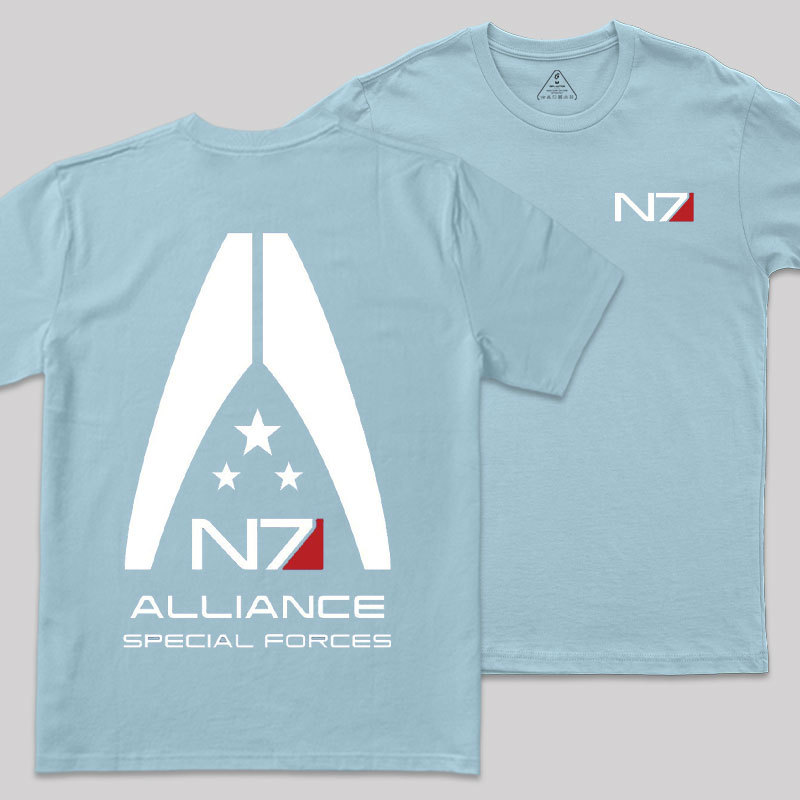 Mass Effect N7 Front and Back Printing Geek T-Shirt