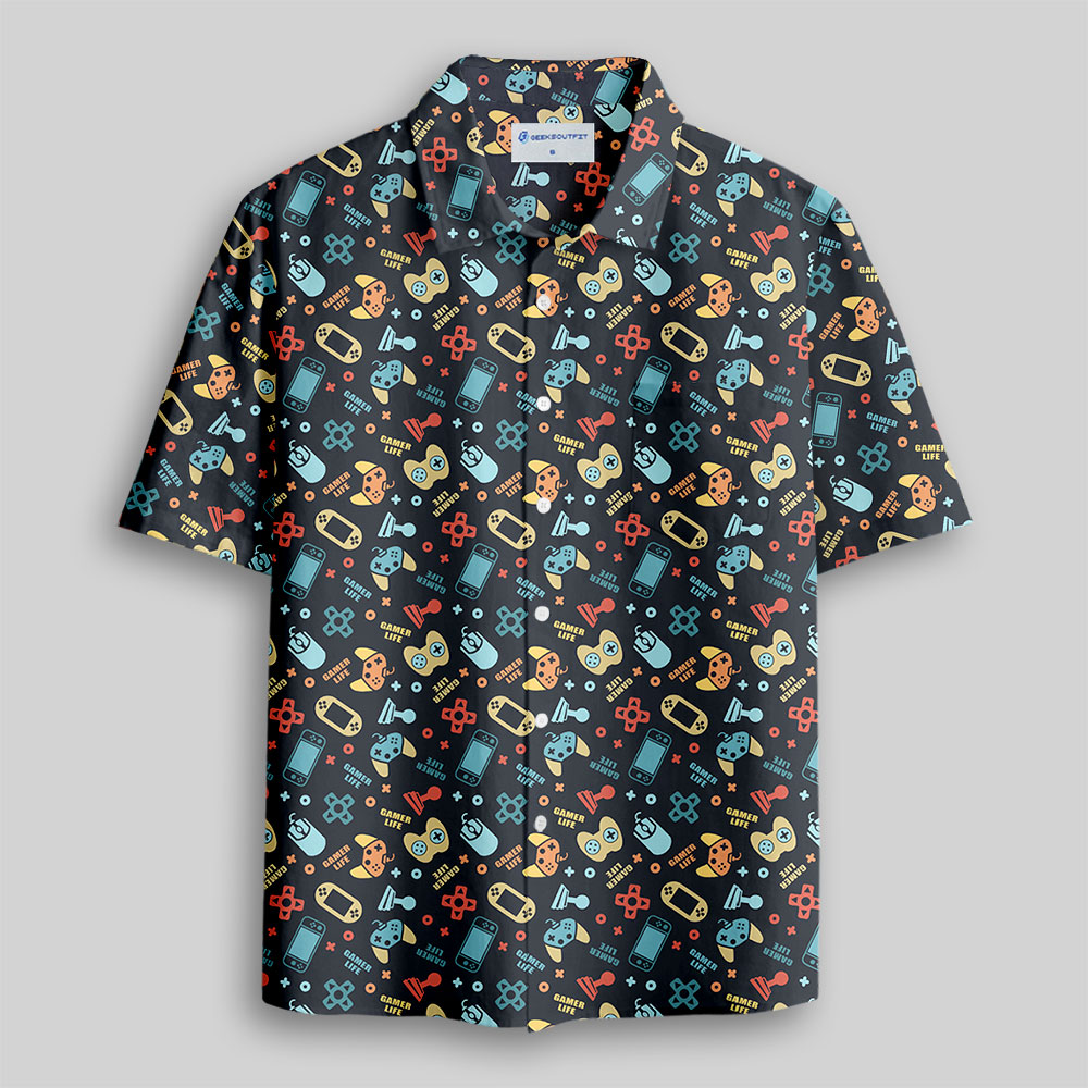 Gamepad Vintage Button Up Pocket Shirt