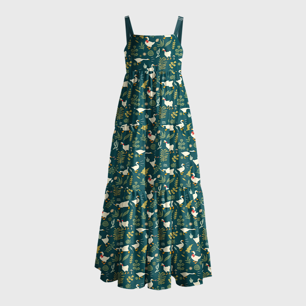 Goose Geek Tiered Cami Maxi Dress