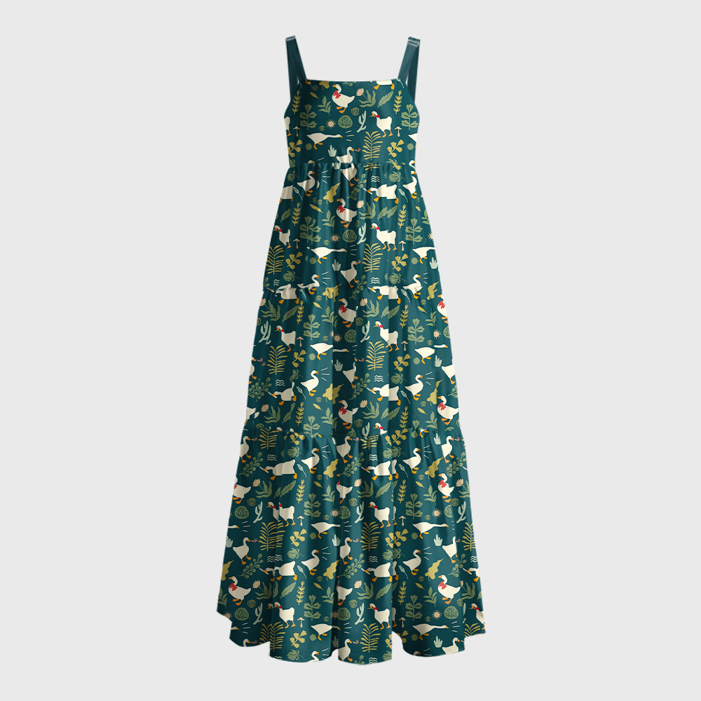Goose Geek Tiered Cami Maxi Dress