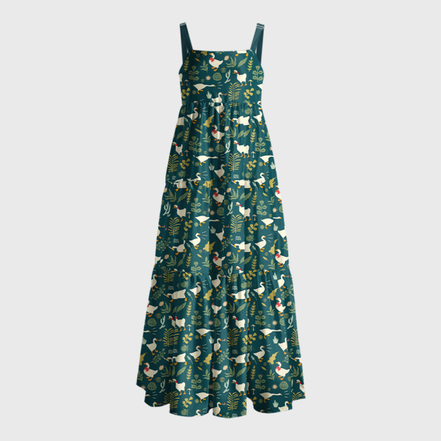 Goose Geek Tiered Cami Maxi Dress