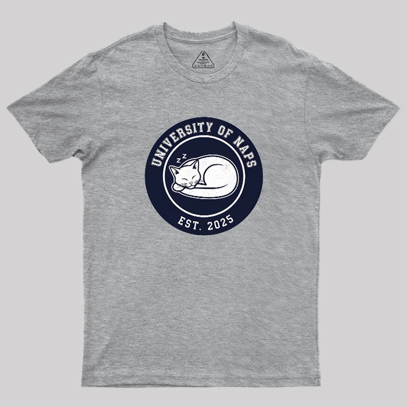 University of Naps Sleeping Cat Geek T-Shirt