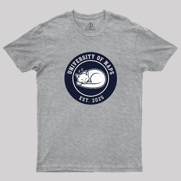 University of Naps Sleeping Cat Geek T-Shirt