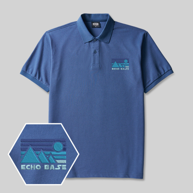 Hoth Outpost Geek Embroidered Polo Shirts