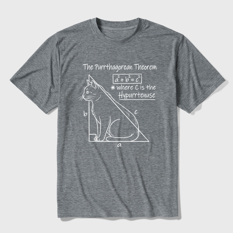 The Purrthagorean Theorem Cat Math Pun Ultra Soft Heather Tees