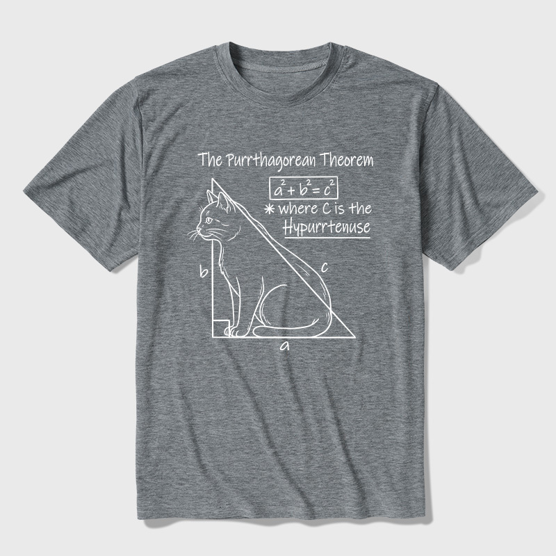 The Purrthagorean Theorem Cat Math Pun Ultra Soft Heather Tees