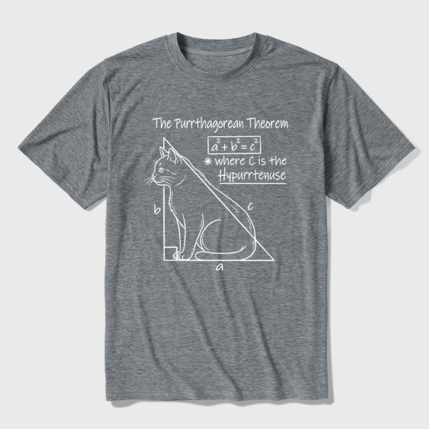 The Purrthagorean Theorem Cat Math Pun Ultra Soft Heather Tees