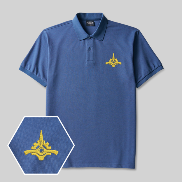 Golden Aegis Geek Embroidered Polo Shirts