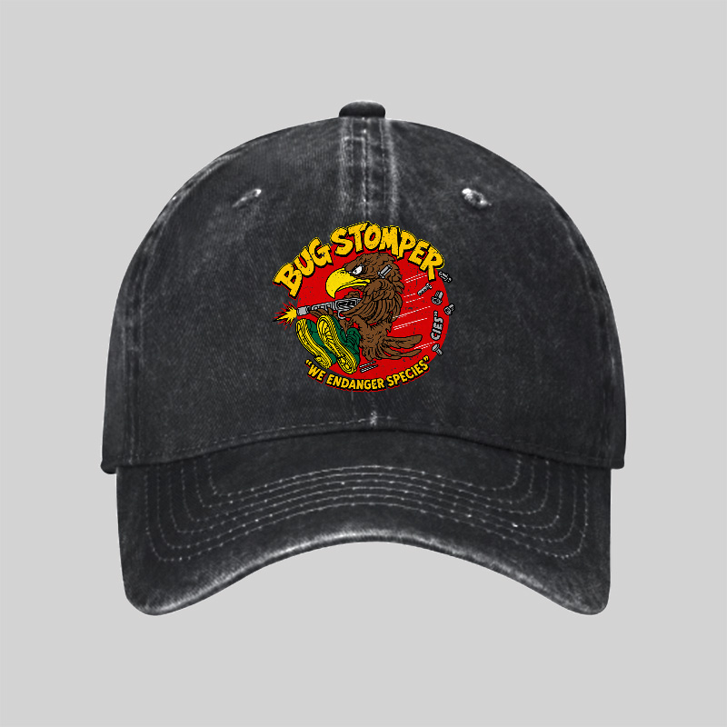 Bug Stomper Alien Washed Vintage Baseball Cap