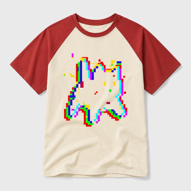 8 Glitch Geek Retro Raglan T-Shirt