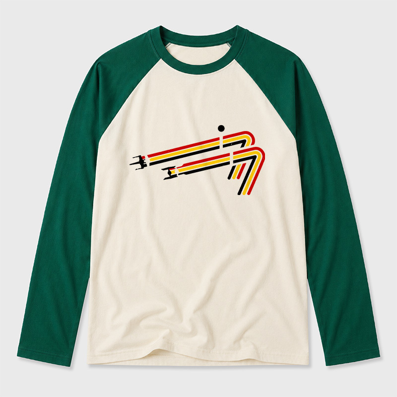 Scifi 77 Geek Retro Raglan Long-Sleeve Tee